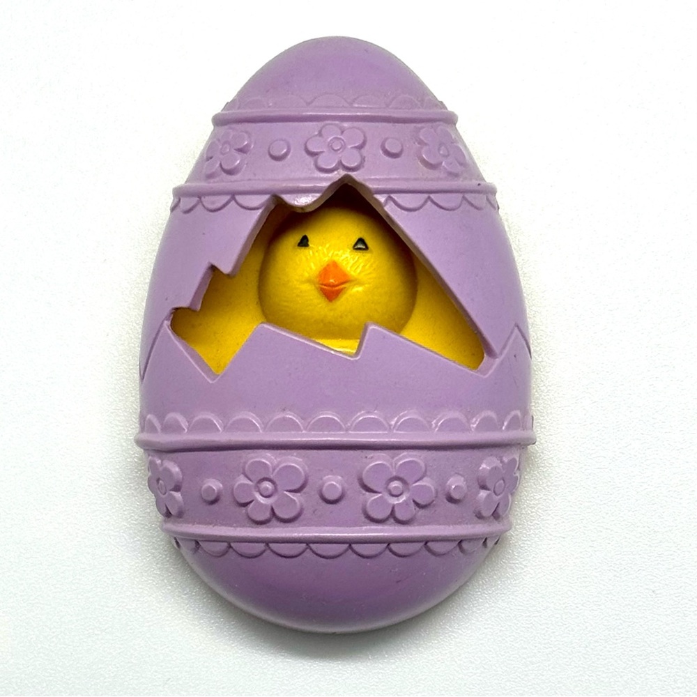 Vintage Avon Charming Purple Egg with Yellow Chick Pin